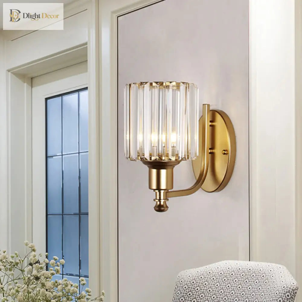 Payton Elegance Meets Prismatic Brilliance: The Gold Wall Lamp With Crystal Shade