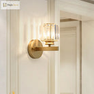 Payton Elegance Meets Prismatic Brilliance: The Gold Wall Lamp With Crystal Shade