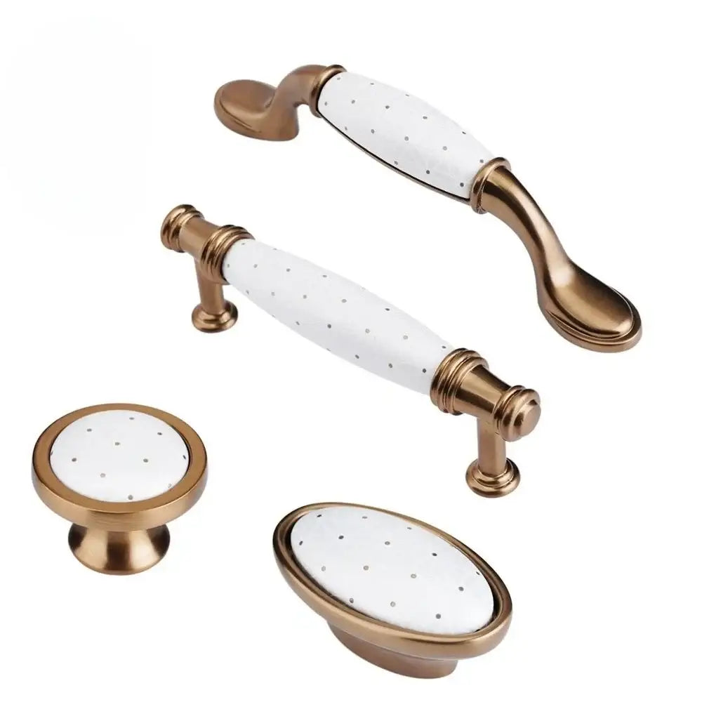 Pearl White Ceramic Cabinet Handles – Elegant Knobs for Wardrobes Drawers and Kitchen Furniture Handles