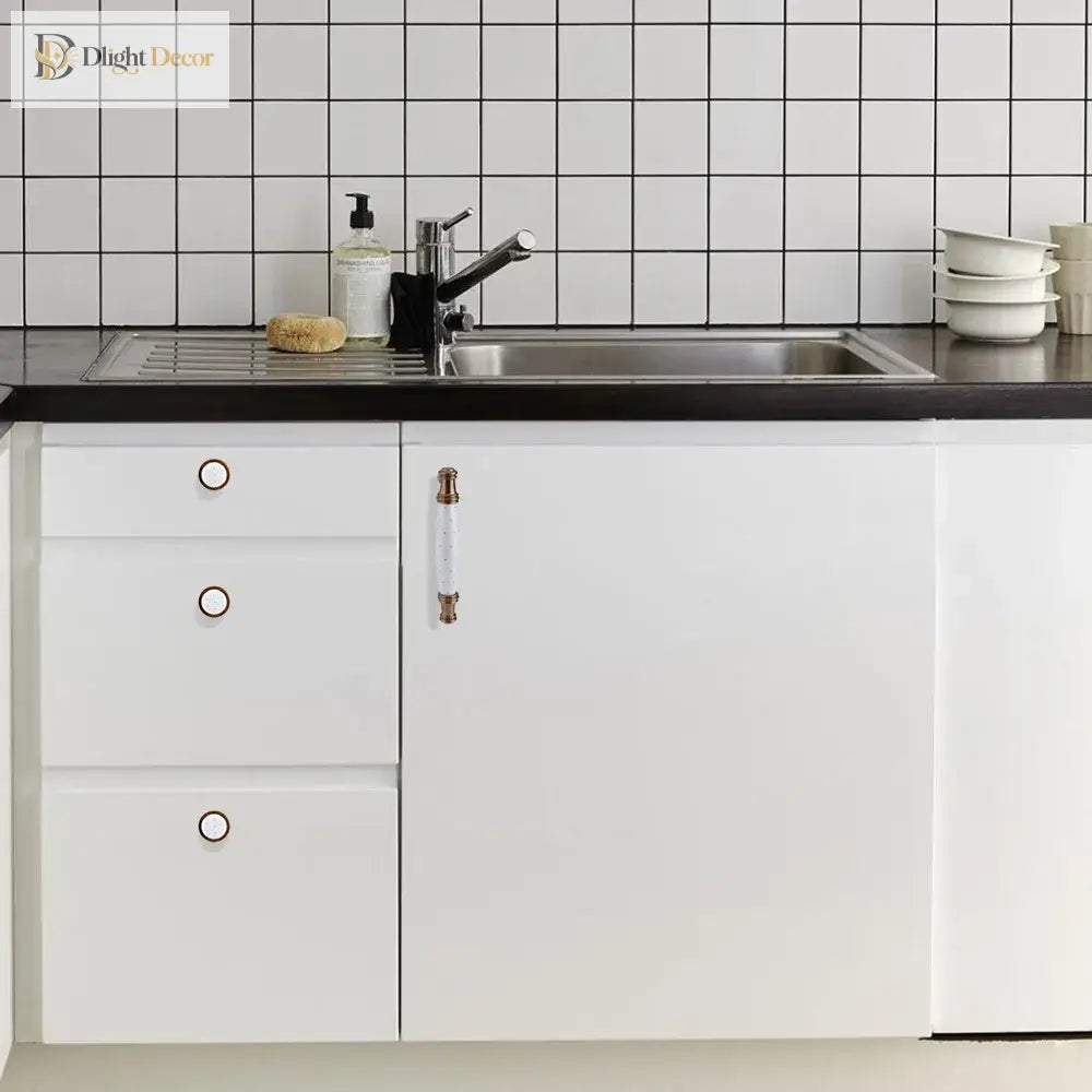 Pearl White Ceramic Cabinet Handles – Elegant Knobs for Wardrobes Drawers and Kitchen Furniture Handles