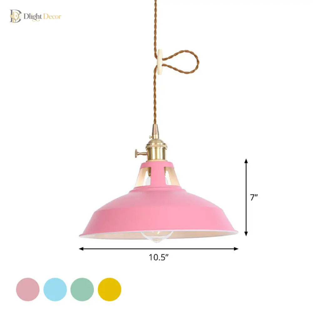 Peyton Nordic Barn Pendant Light (Pink/Blue/Green)
