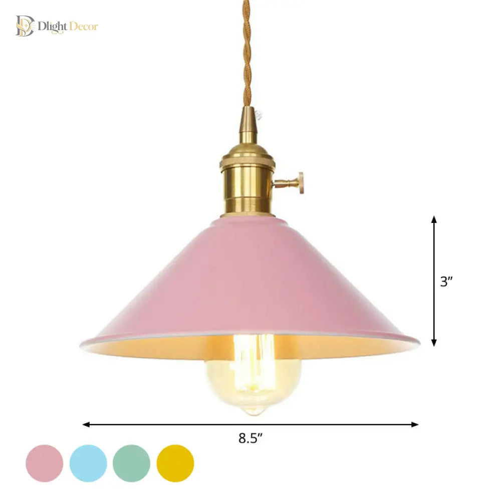 Peyton Nordic Barn Pendant Light (Pink/Blue/Green)