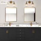 Phansthy Vintage Double Head Wall Sconces - Retro Rustic Lamps With Globe Glass Shades And Switch