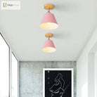 Olivia’s Modern Cone Light - Pink & Gray Semi - Flush Mount