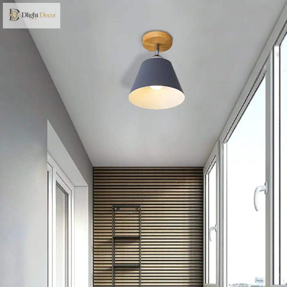 Olivia’s Modern Cone Light - Pink & Gray Semi - Flush Mount
