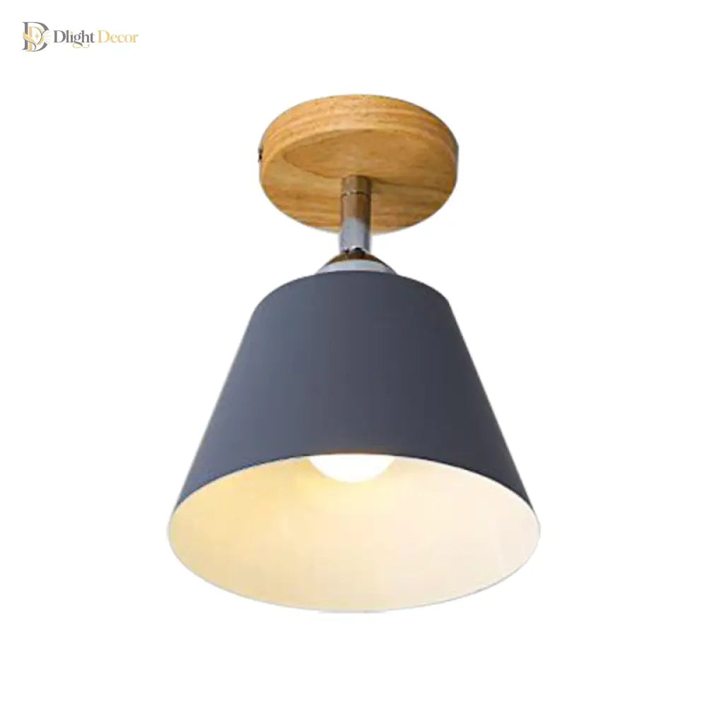 Olivia’s Modern Cone Light - Pink & Gray Semi - Flush Mount