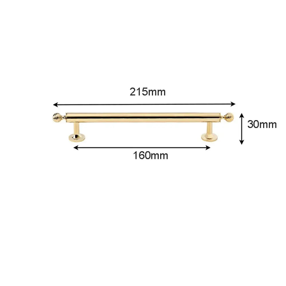Polished Brass Cabinet Handles – PVD Gold and Chrome Wardrobe Knobs and Drawer Pulls PVD 215MM Handles