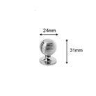 Polished Brass Cabinet Handles – PVD Gold and Chrome Wardrobe Knobs and Drawer Pulls Chrome 24mm Handles