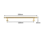 Polished Brass Cabinet Handles – PVD Gold and Chrome Wardrobe Knobs and Drawer Pulls PVD 280MM Handles