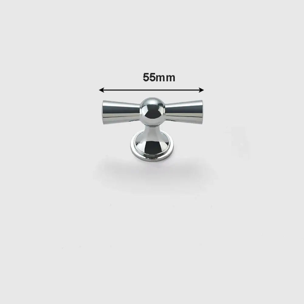 Polished Gold and Silver T-Bar Cabinet Handles – Modern Drawer and Wardrobe Pulls (55mm-220mm) TB2036-055PS Handles