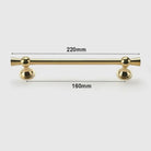 Polished Gold and Silver T-Bar Cabinet Handles – Modern Drawer and Wardrobe Pulls (55mm-220mm) TB2036-220PG Handles