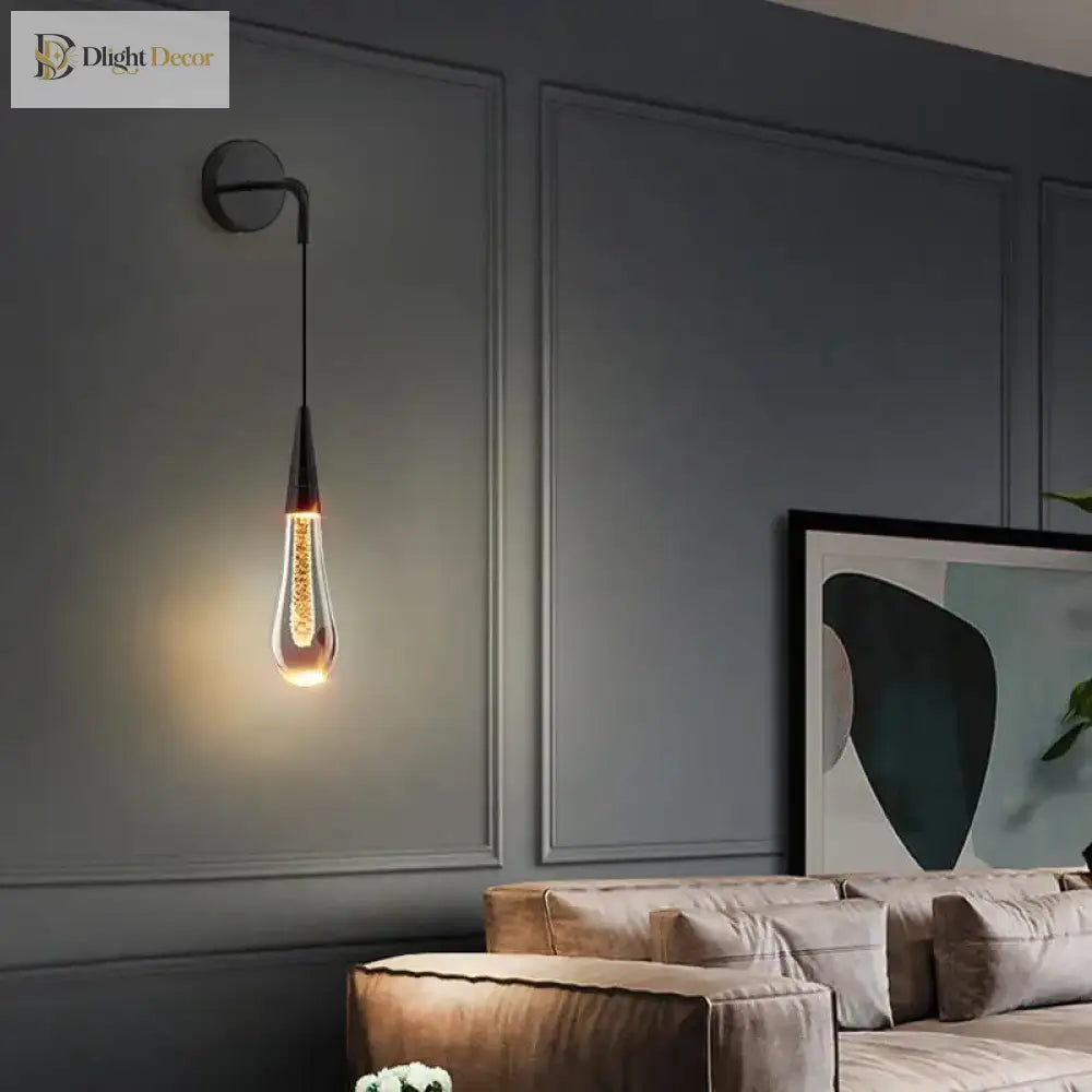 Post - Modern Crystal Wall Lights - Glass Led Creative Raindrops Lamp For Restaurant Bedroom