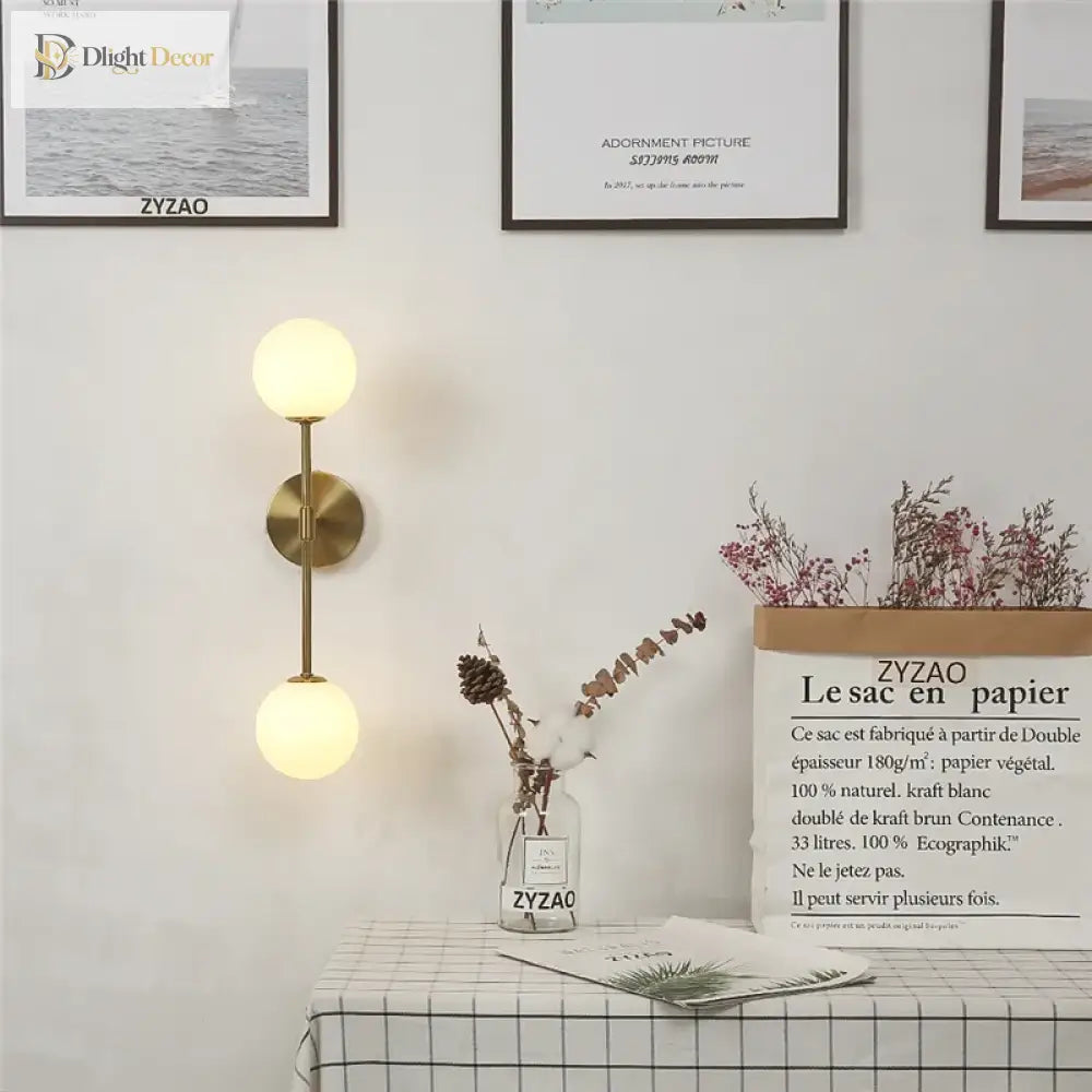 Post - Modern Wall Lamps - Led Golden Glass Light With G9 Bulb For Nordic Creative Bedroom Living