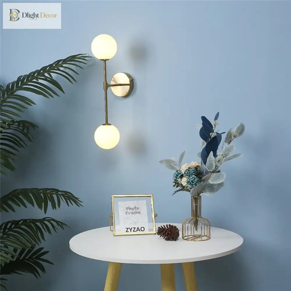 Post - Modern Wall Lamps - Led Golden Glass Light With G9 Bulb For Nordic Creative Bedroom Living