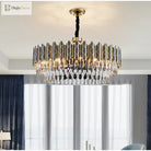 Elegant Post - Modern Black Crystal Chandelier - A Simple Atmosphere Fixture For Living Rooms