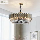 Elegant Post - Modern Black Crystal Chandelier - A Simple Atmosphere Fixture For Living Rooms