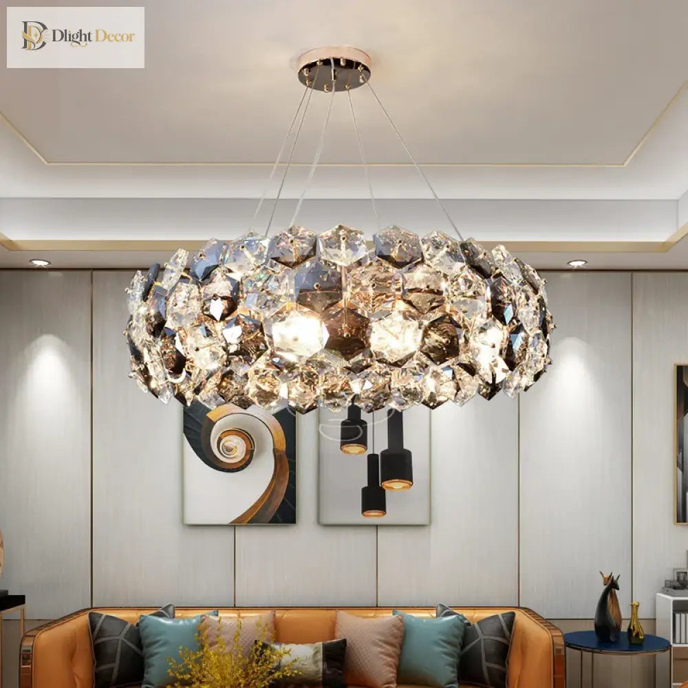 Post - Modern Crystal Wrought Iron Chandelier - Elegance For Dining Rooms Creative Living And