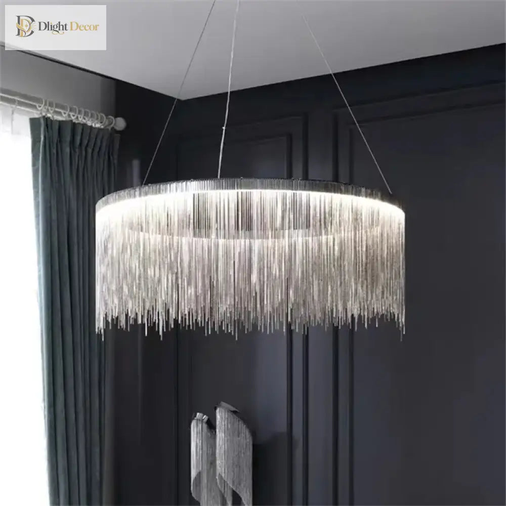 Postmodern Bohemian Chandelier - A Creative Designer Luxury Coffee Tables Light With Tassel Accents