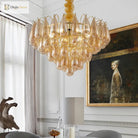Postmodern Stainless Steel Round Led Chandelier - Designer Lighting Fixture For Dining Rooms
