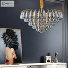 Postmodern Stainless Steel Round Led Chandelier - Designer Lighting Fixture For Dining Rooms