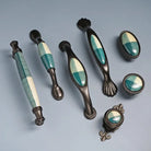 Precision Ceramic Cabinet Handles – American Style Plaid Knobs for Wardrobes and Kitchen Furniture Handles