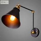 Quinn Industrial Wall Sconce: Focused Light & Vintage Charm (Black Gold)