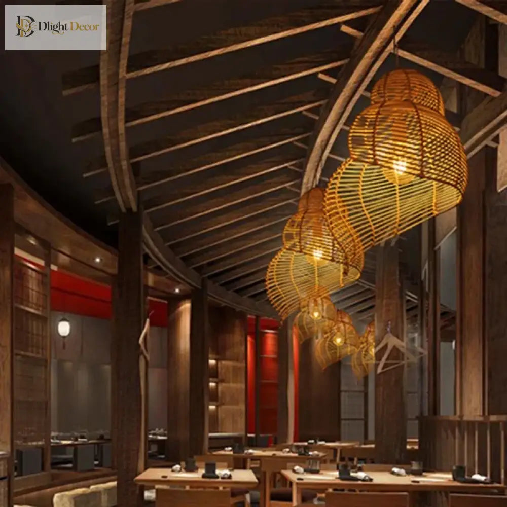 Rattan Tea House Pendant Light - Vintage Elegance For Your Dining Kitchen Or Restaurant Space Lights