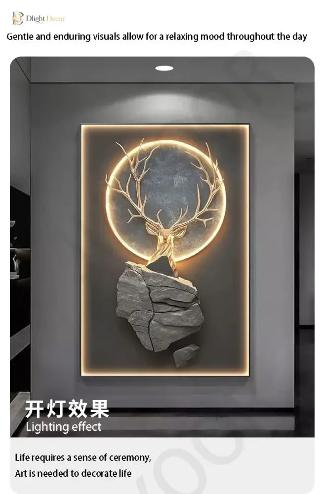 Dlight Decor Reindeer Wall Glow for Luxe Entry Spaces Wall Art