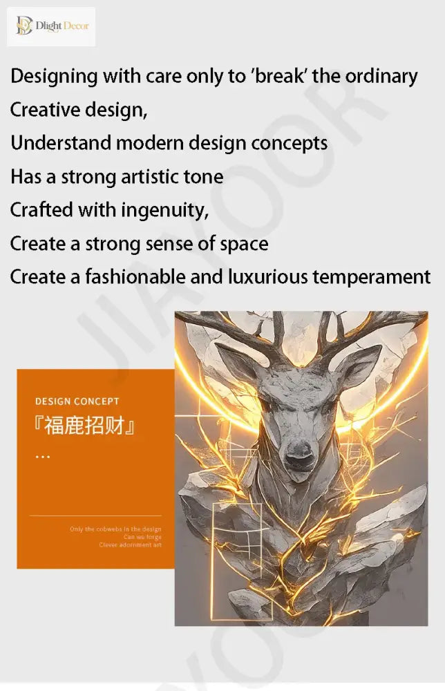 Dlight Decor Reindeer Wall Glow for Luxe Entry Spaces Wall Art