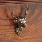 Antique-style deer head cabinet knob with detailed antlers