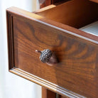 Zinc alloy acorn cabinet knob with textured metal acorn cap