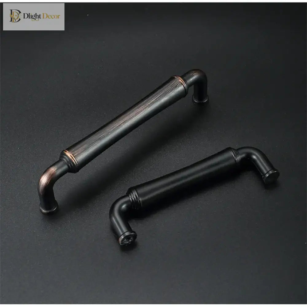 Retro Bronze and Black-Red Cabinet Handles - Nordic Square Zinc Alloy Pulls for Wardrobes and Furniture Handles