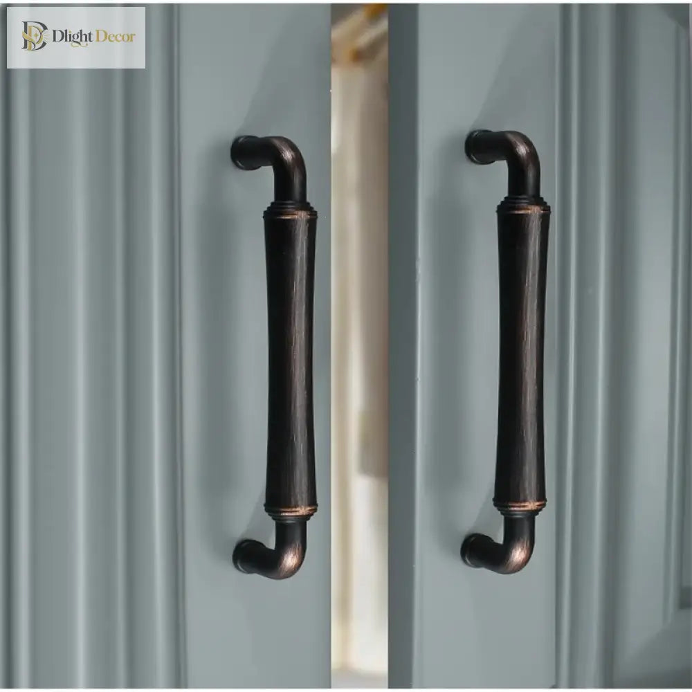 Retro Bronze and Black-Red Cabinet Handles - Nordic Square Zinc Alloy Pulls for Wardrobes and Furniture Handles
