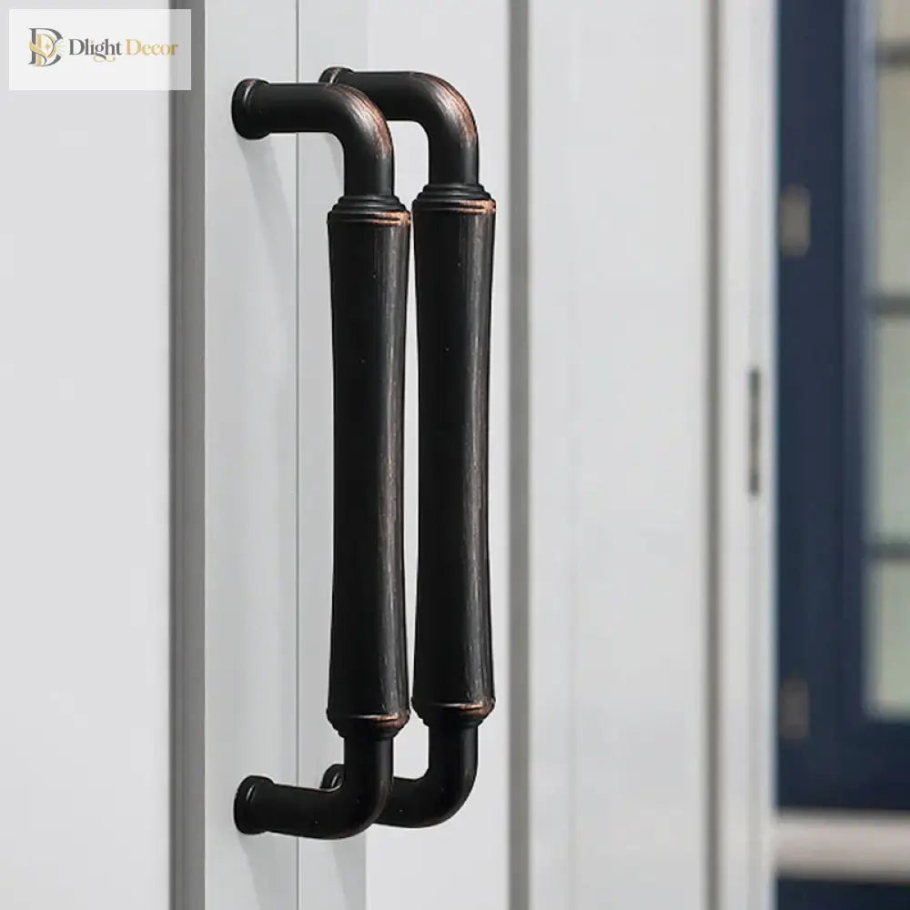 Retro Bronze and Black-Red Cabinet Handles - Nordic Square Zinc Alloy Pulls for Wardrobes and Furniture Handles