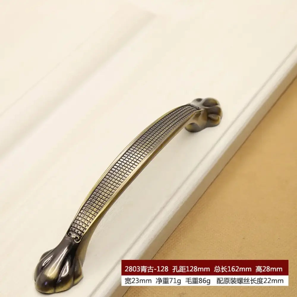 Retro Bronze Cabinet Handles - Antique Metal Kitchen Door Pulls and Wardrobe Knobs 128mm 2803-128mm Handles