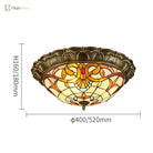European - Style Tiffany Circular Ceiling Lamp - Retro Elegance For Living Rooms Bedrooms Corridors