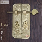 Retro Chinese-Style Antique Copper Brass Shade Carved Door Handles (13cm/16cm) Handles
