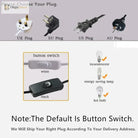 Plug and switch selection diagram for an LED desk lamp