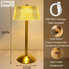 Crystal Diamond Table Lamp - Retro Led Bar Desk With Usb Rechargeable Eye Protection Night Light