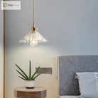 Retro Glass Chandelier Single Head Clear Pendant Lamps Restaurant Tea Room Bar Bedrooms Studio Cafe