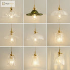 Retro Glass Chandelier Single Head Clear Pendant Lamps Restaurant Tea Room Bar Bedrooms Studio Cafe