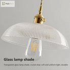 Retro Glass Chandelier Single Head Clear Pendant Lamps Restaurant Tea Room Bar Bedrooms Studio Cafe