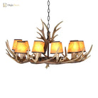 Retro Style Antler Resin Chandelier - Sweeping Gold Spray Paint Finish For Living And Dining Room