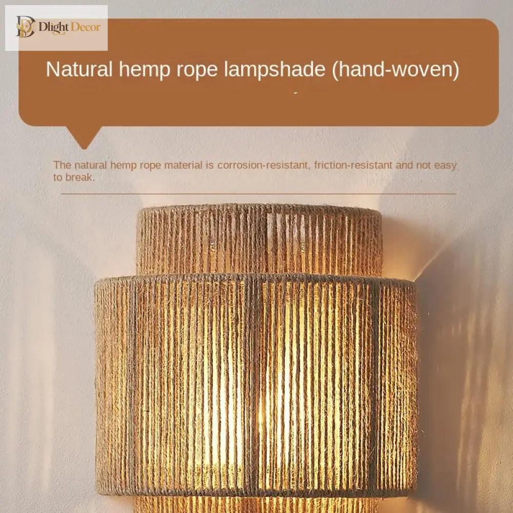 Retro Bohemian Rattan Wall Lamp - Artistic Lighting For Bedroom Restaurant And More Wall Lamp