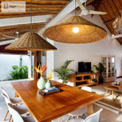 Minimalist Rattan Dou Pendant Light - Hand - Knitted Elegance For Dining Living And Kitchen Spaces