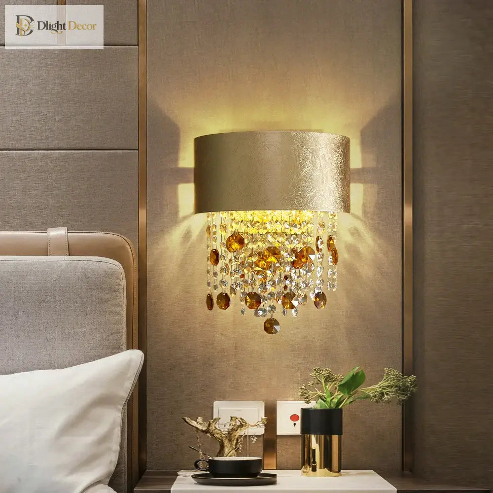 Ricardo - New Modern Bedroom Golden Retro Wall Lamp Elevate Your Space With Luxury Crystal Lighting