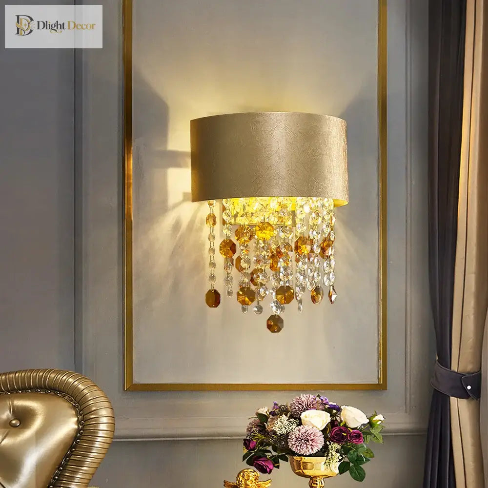 Ricardo - New Modern Bedroom Golden Retro Wall Lamp Elevate Your Space With Luxury Crystal Lighting