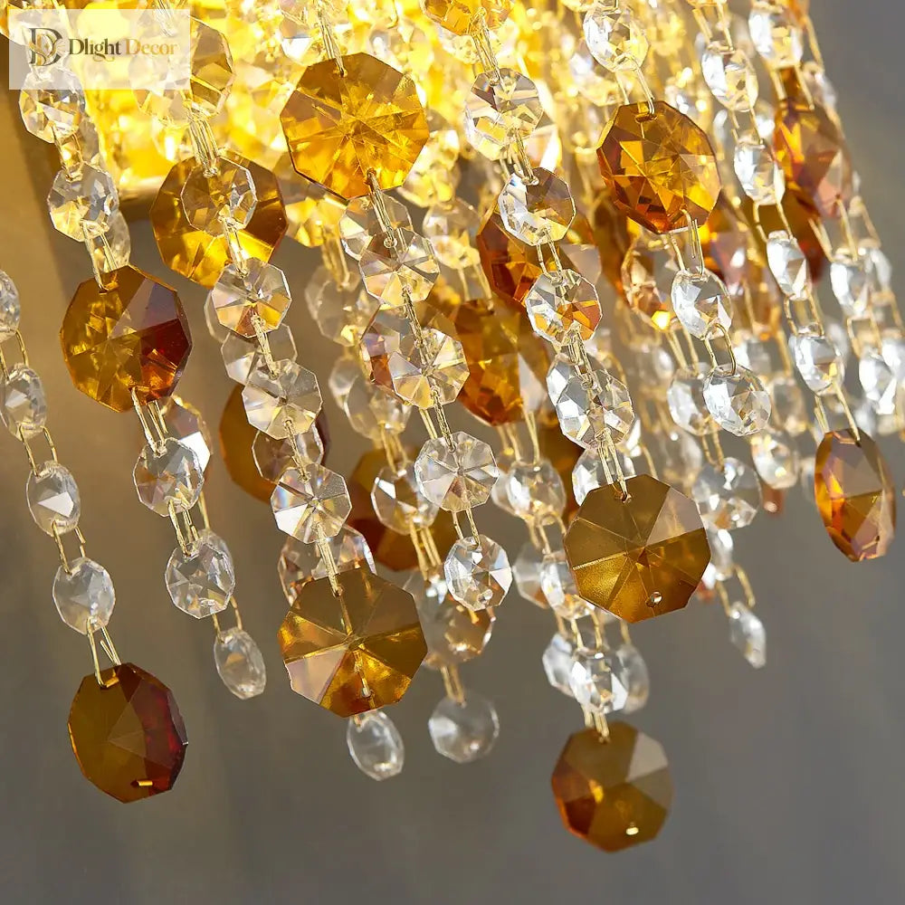 Ricardo - New Modern Bedroom Golden Retro Wall Lamp Elevate Your Space With Luxury Crystal Lighting
