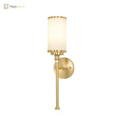 Riley Modern Gold Wall Sconce With Milky Glass Shade