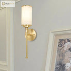 Riley Modern Gold Wall Sconce With Milky Glass Shade